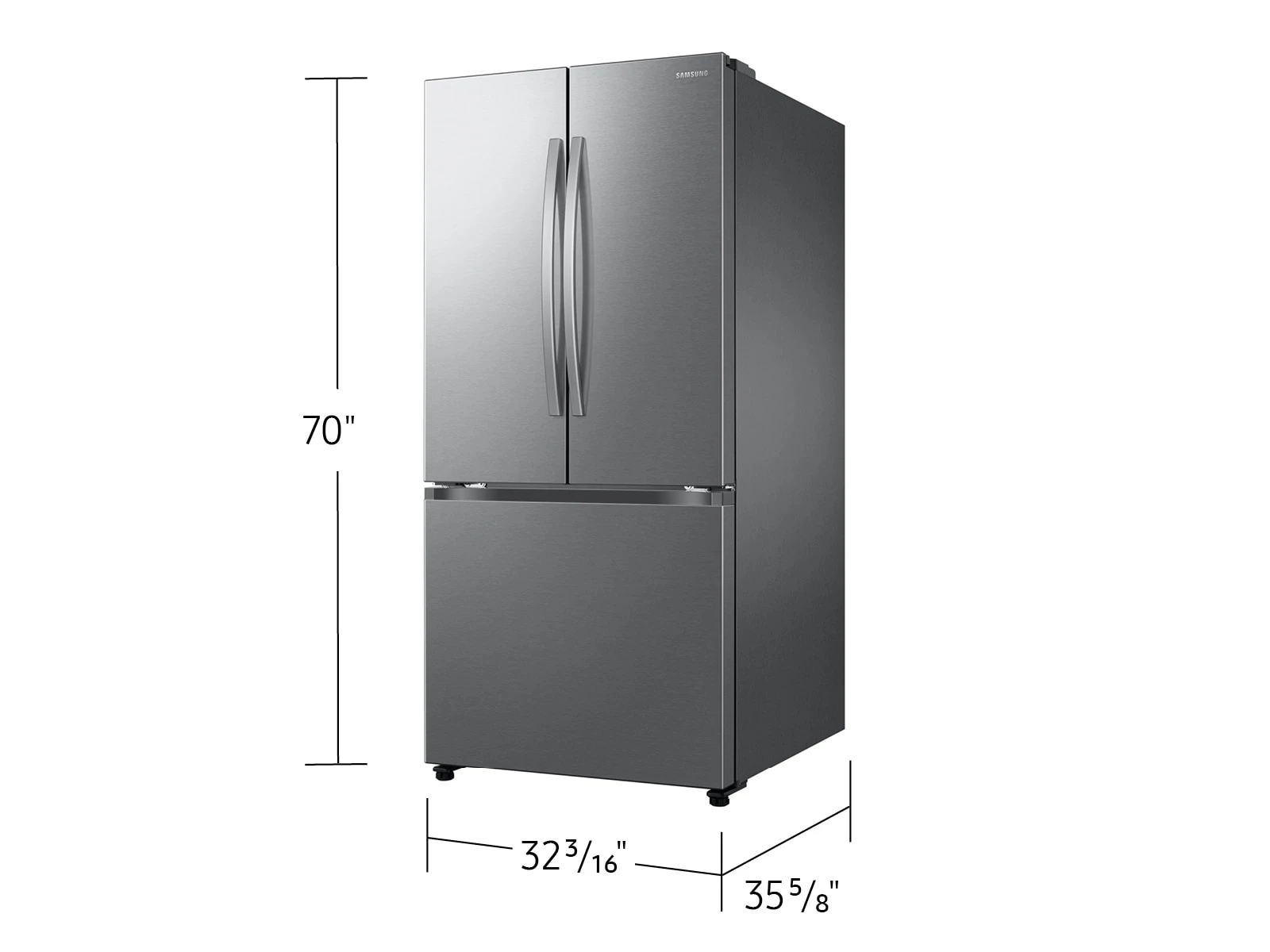 Bespoke AI 3-Door French Door Auto Ice Maker | All-Around Cooling 25 cu. ft. RF25C5A01SRAA