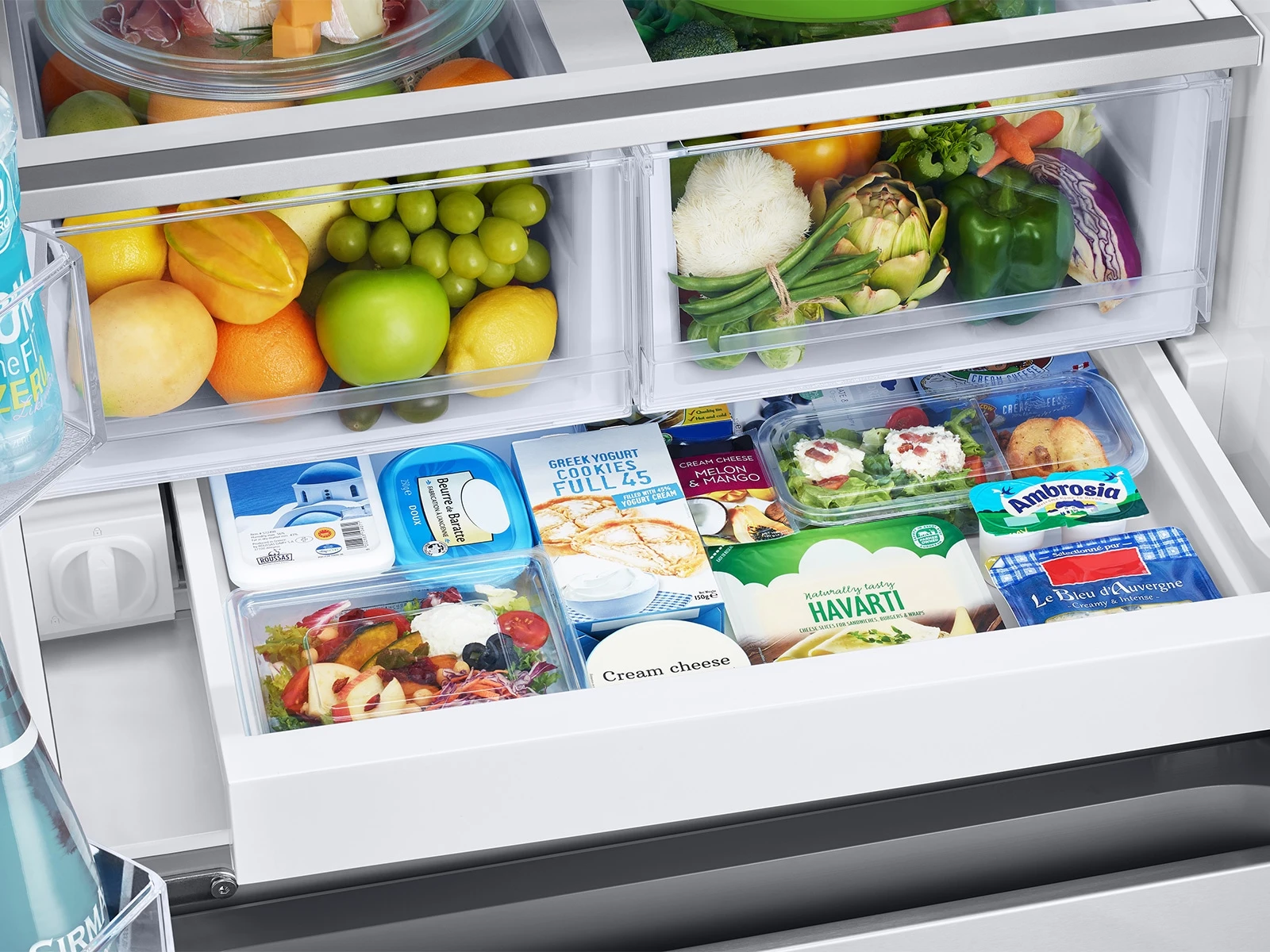 Bespoke AI 3-Door French Door Auto Ice Maker | All-Around Cooling 25 cu. ft. RF25C5A01SRAA