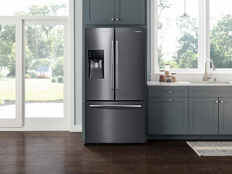 25 cu. ft. French Door Refrigerator with External Water & Ice Dispenser in Black Stainless Steel RF263BEAESG