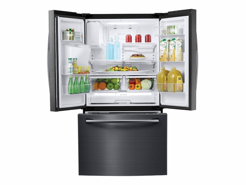 25 cu. ft. French Door Refrigerator with External Water & Ice Dispenser in Black Stainless Steel RF263BEAESG