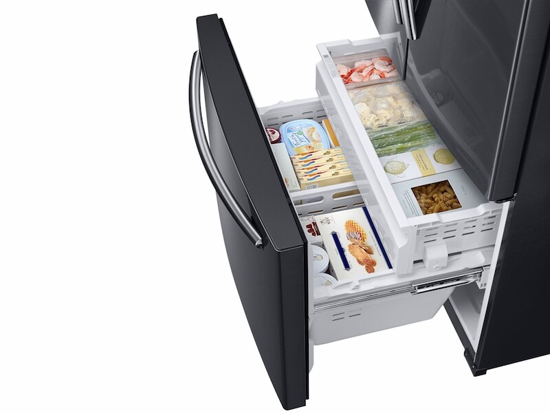 25 cu. ft. French Door Refrigerator with External Water & Ice Dispenser in Black Stainless Steel RF263BEAESG