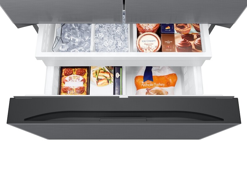 27 cu. ft. Counter Depth Mega Capacity 3-Door French Door Refrigerator with Dual Auto Ice Maker in a Stainless Look view 9