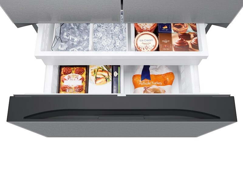 27 cu. ft. Mega Capacity Counter Depth 3-Door French Door Refrigerator with Dual Auto Ice Maker in Stainless Steel RF27CG5100SR
