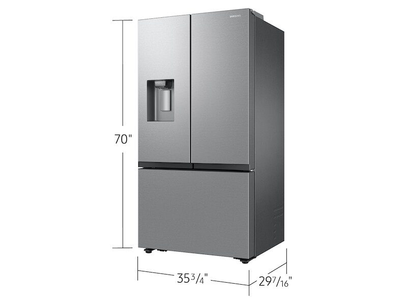 26 cu. ft. Mega Capacity Counter Depth 3-Door French Door Refrigerator with External Water and Ice Dispenser in Stainless Steel RF27CG5B10SRAA