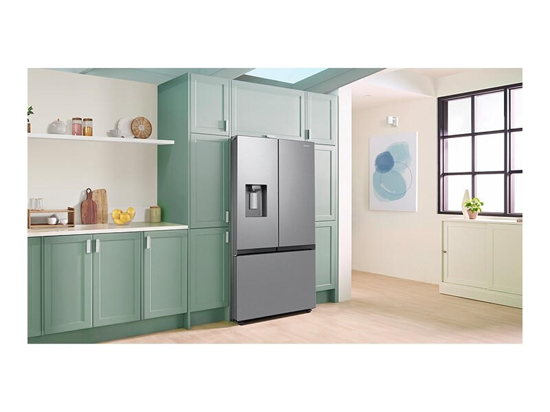 26 cu. ft. Mega Capacity Counter Depth 3-Door French Door Refrigerator with External Water and Ice Dispenser in Stainless Steel RF27CG5B10SRAA