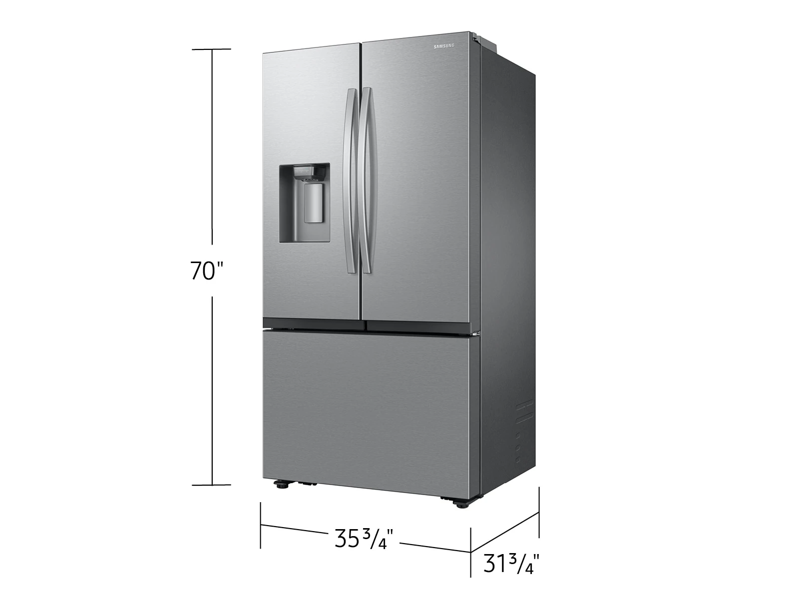 Bespoke AI 3-Door French Door Mega Capacity | External Water & Ice Dispenser | 26 cu. ft. RF27CG5B30SRAA