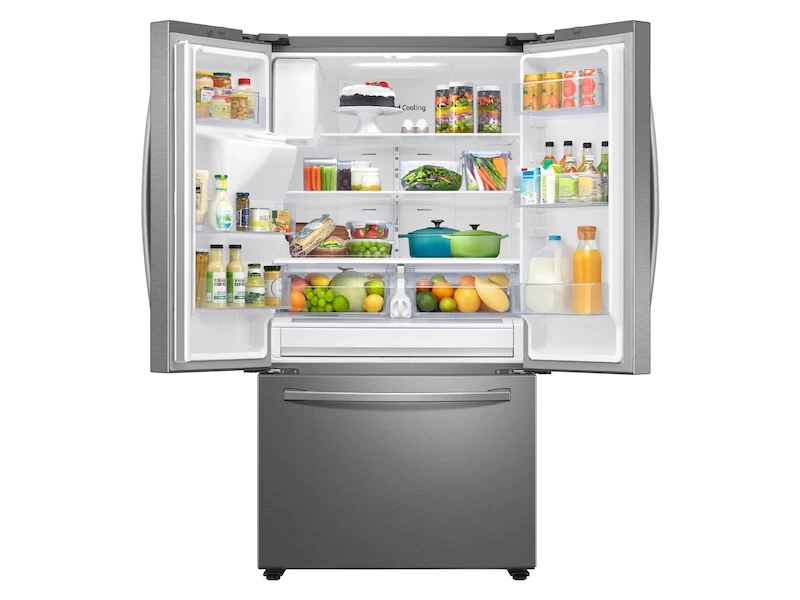 27 cu. ft. Large Capacity 3-Door French Door Refrigerator with External Water & Ice Dispenser RF27T5201SR