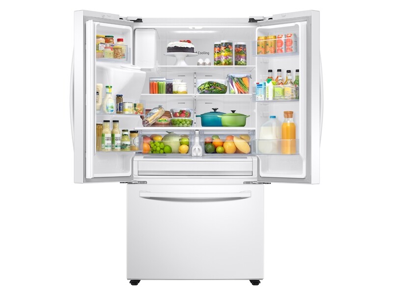 27 cu. ft. Large Capacity 3-Door French Door Refrigerator with External Water & Ice Dispenser in White RF27T5201WWAA