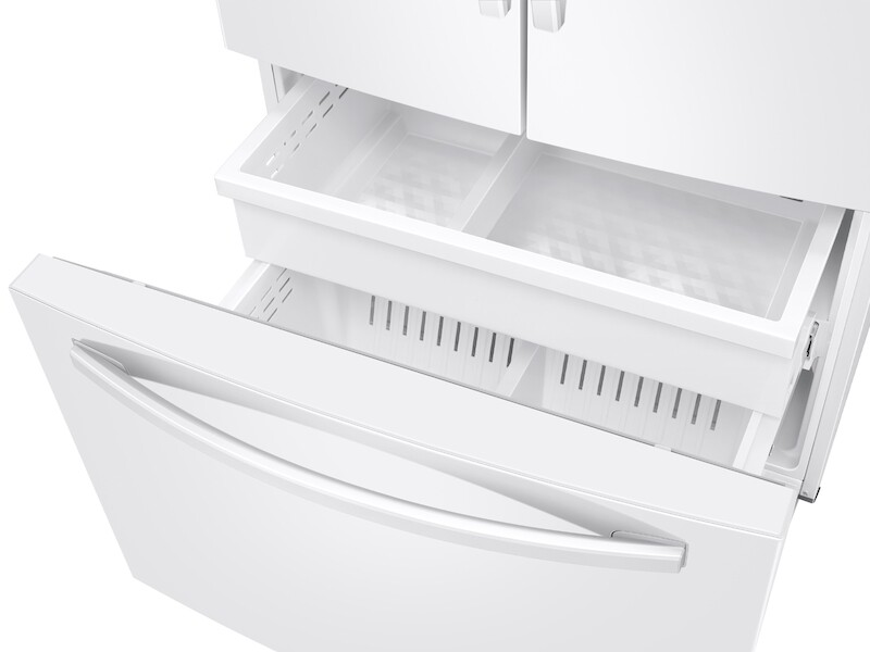 27 cu. ft. Large Capacity 3-Door French Door Refrigerator with External Water & Ice Dispenser in White RF27T5201WWAA