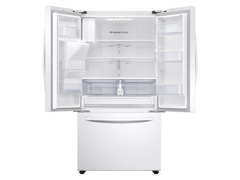 27 cu. ft. Large Capacity 3-Door French Door Refrigerator with External Water & Ice Dispenser in White RF27T5201WWAA