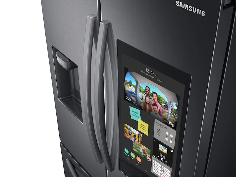 26.5 cu. ft. Large Capacity 3-Door French Door Refrigerator with Family Hub™ and External Water & Ice Dispenser in Black Stainless Steel RF27T5501SGAA