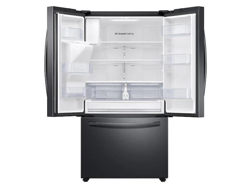 26.5 cu. ft. Large Capacity 3-Door French Door Refrigerator with Family Hub™ and External Water & Ice Dispenser in Black Stainless Steel RF27T5501SGAA