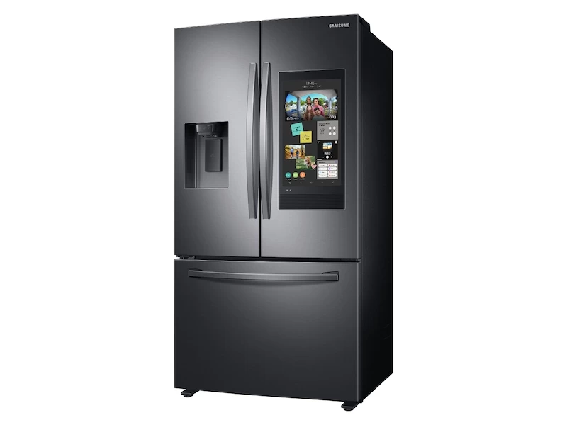 26.5 cu. ft. Large Capacity 3-Door French Door Refrigerator with Family Hub™ and External Water & Ice Dispenser in Black Stainless Steel RF27T5501SGAA