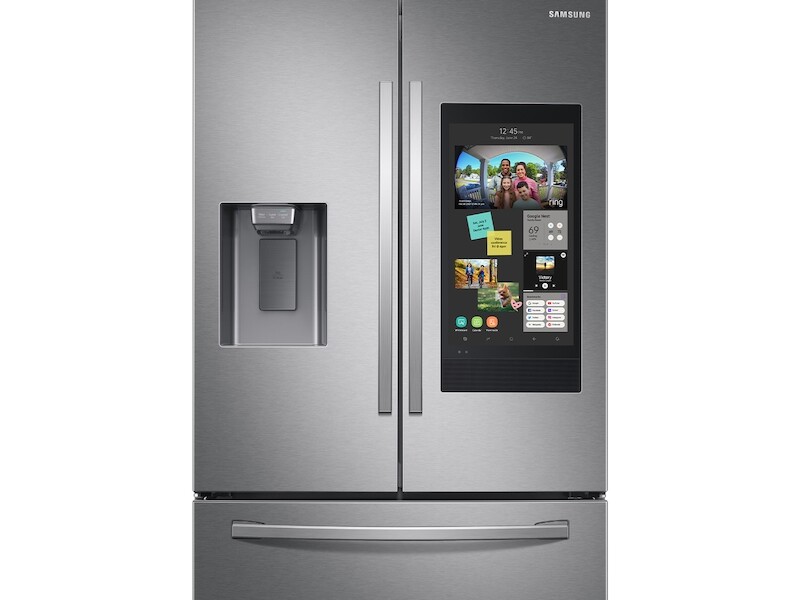 26.5 cu. ft. Large Capacity 3-Door French Door Refrigerator with Family Hub and External Water & Ice Dispenser RF27T5501SR