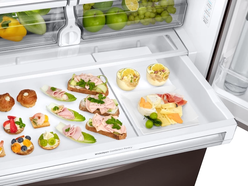 28 cu. ft. 3-Door French Door Full Depth Refrigerator with CoolSelect Pantry™ in Tuscan Stainless Steel RF28R6201DTAA