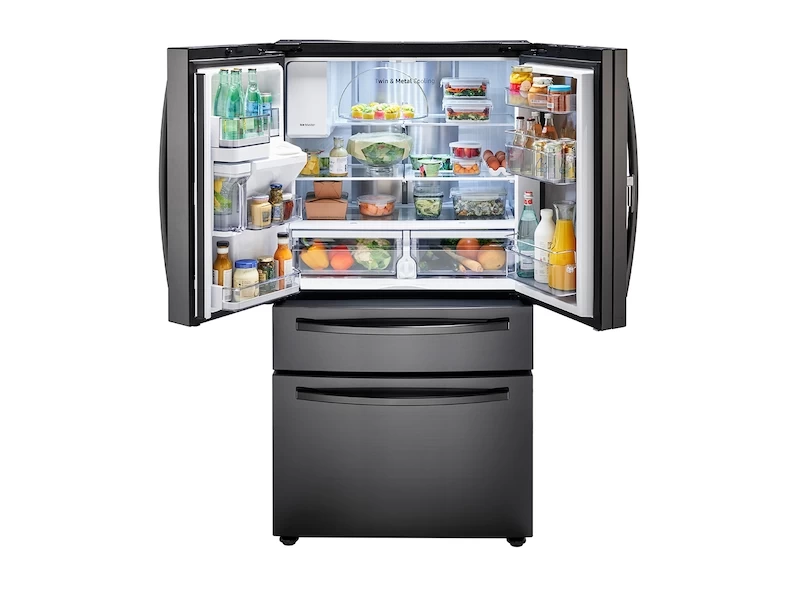28 cu. ft. Food Showcase 4-Door French Door Refrigerator in Black Stainless Steel RF28R7351SGAA