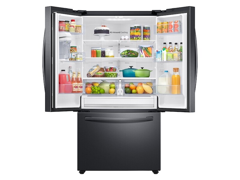28 cu. ft. Large Capacity 3-Door French Door Refrigerator with AutoFill Water Pitcher in Black Stainless Steel RF28T5021SGAA
