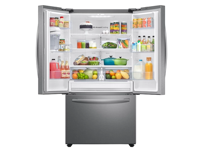 28 cu. ft. Large Capacity 3-Door French Door Refrigerator with AutoFill Water Pitcher in Stainless Steel RF28T5021SRAA