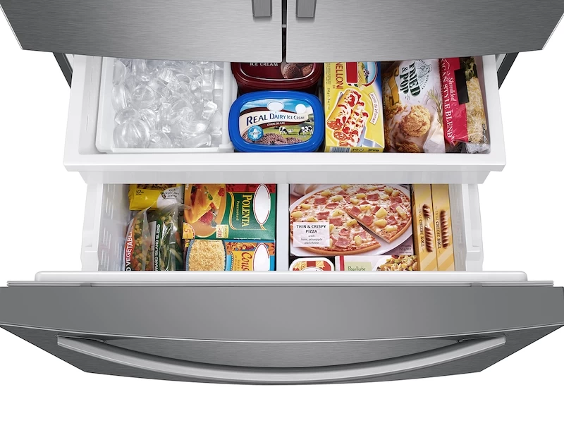 28 cu. ft. Large Capacity 3-Door French Door Refrigerator with AutoFill Water Pitcher in Stainless Steel RF28T5021SRAA