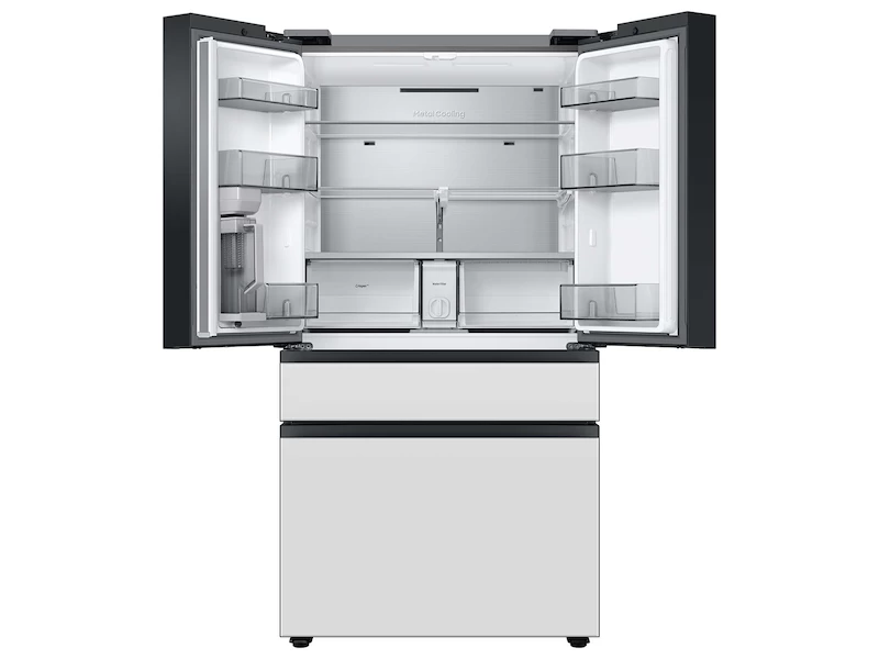 Bespoke 4-Door French Door Refrigerator (29 cu. ft.) with AutoFill Water Pitcher in White Glass RF29BB820012AA, product image 4 of 11