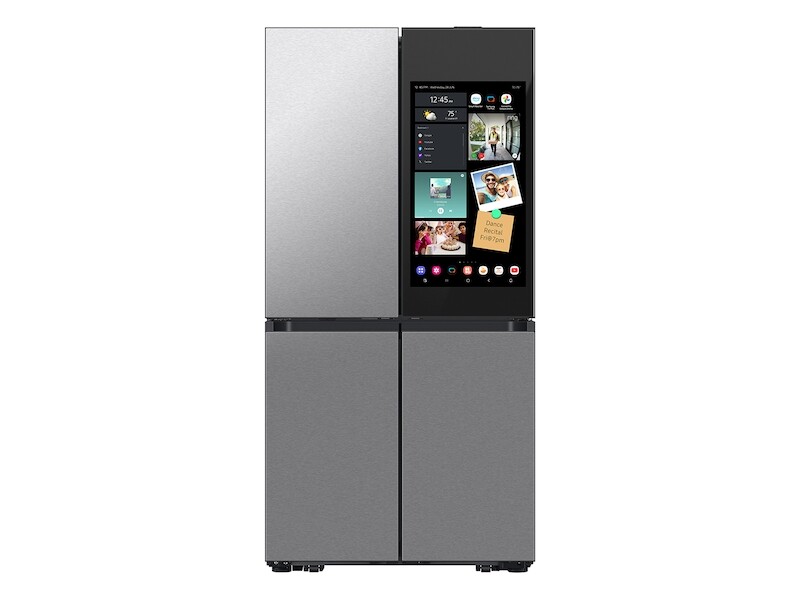Samsung Bespoke 4 Door Flex Refrigerator 29 Cu Ft With Family Hub In Charcoal Glass Top And Stainless Steel Bottom Charcoal Glass Top and Stainless Steel Bottom Panels RF29CB9900QKAA Picture 1