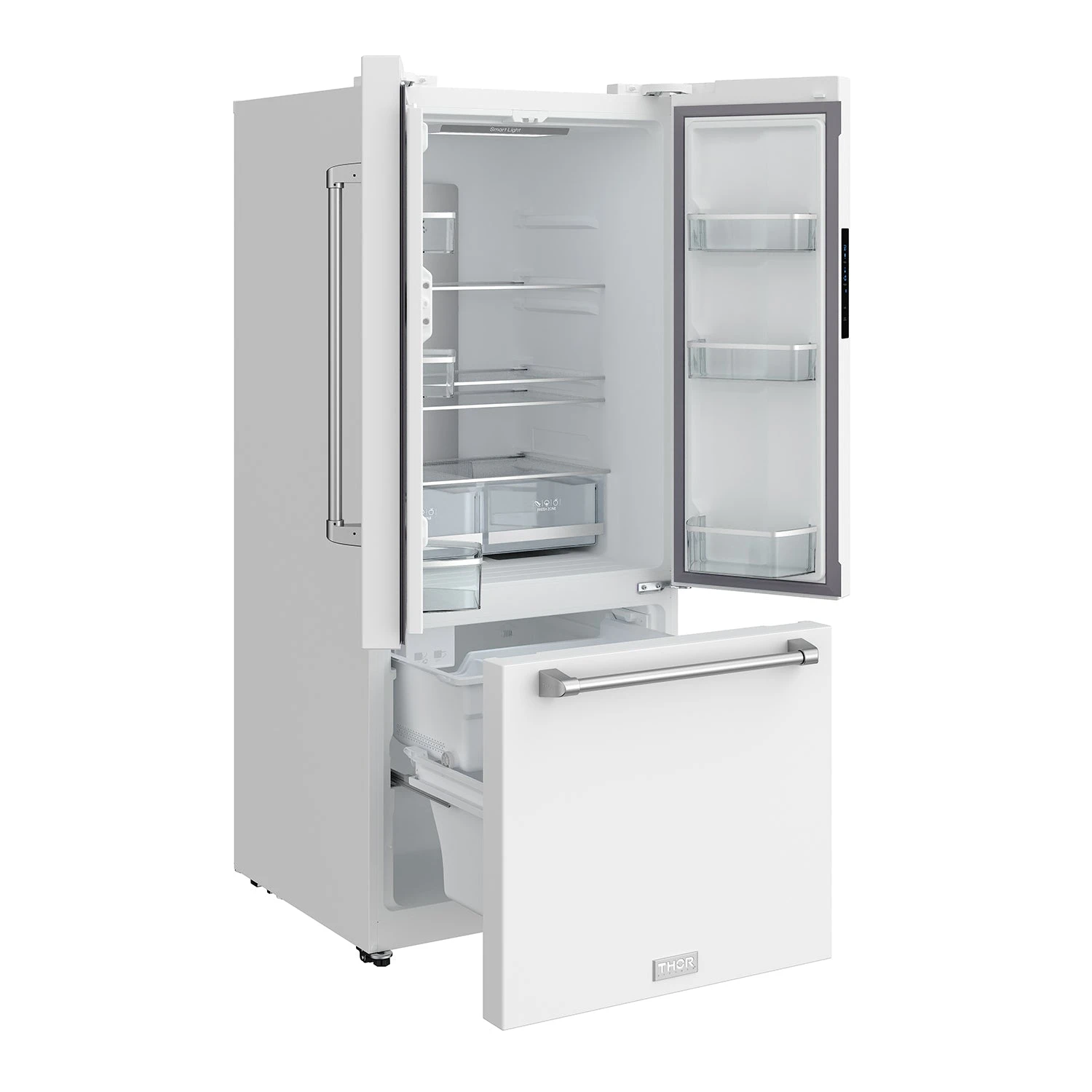 30 Inch Collection French Door Counter Depth Refrigerator With Ice Maker White Gordon Ramsay Series RF3017FFDW