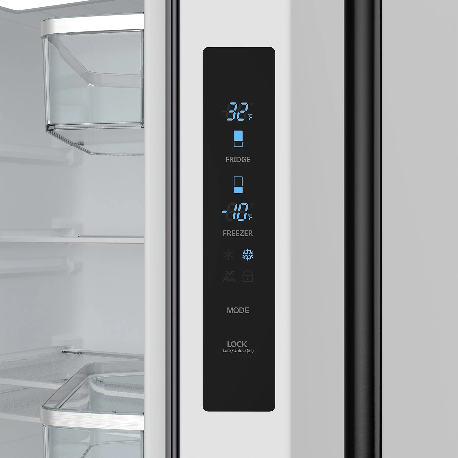 30 Inch French Door Counter Depth Refrigerator With Ice Maker White/black Gordon Ramsay Series RF3017FFDWBLK