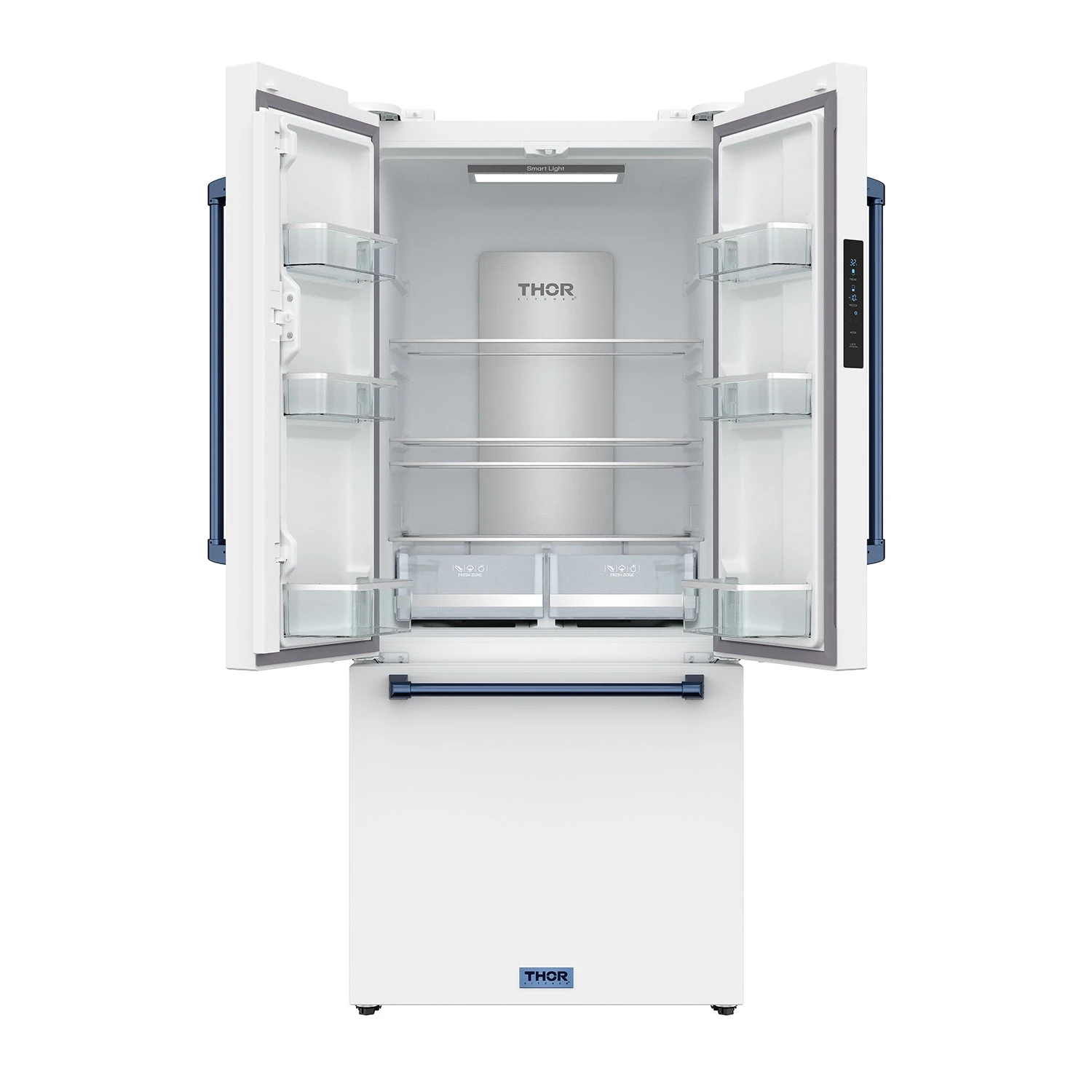 30 Inch French Door Counter Depth Refrigerator With Ice Maker White/blue Gordon Ramsay Series RF3017FFDWBLU