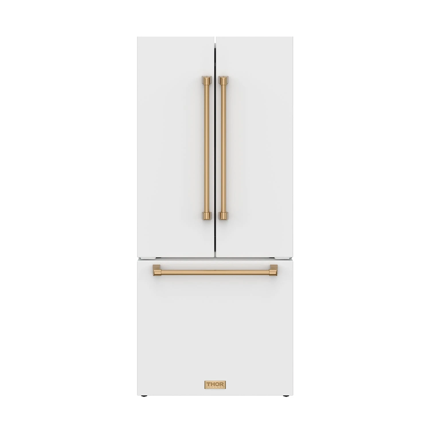 30 Inch French Door Counter Depth Refrigerator With Ice Maker White/bronze Gordon Ramsay Series RF3017FFDWBRZ