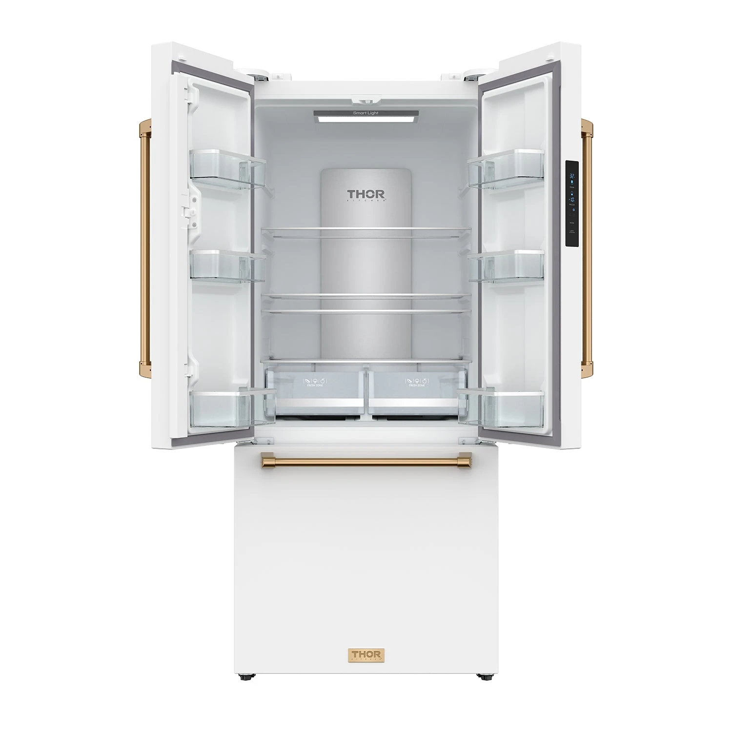 30 Inch French Door Counter Depth Refrigerator With Ice Maker White/bronze Gordon Ramsay Series RF3017FFDWBRZ