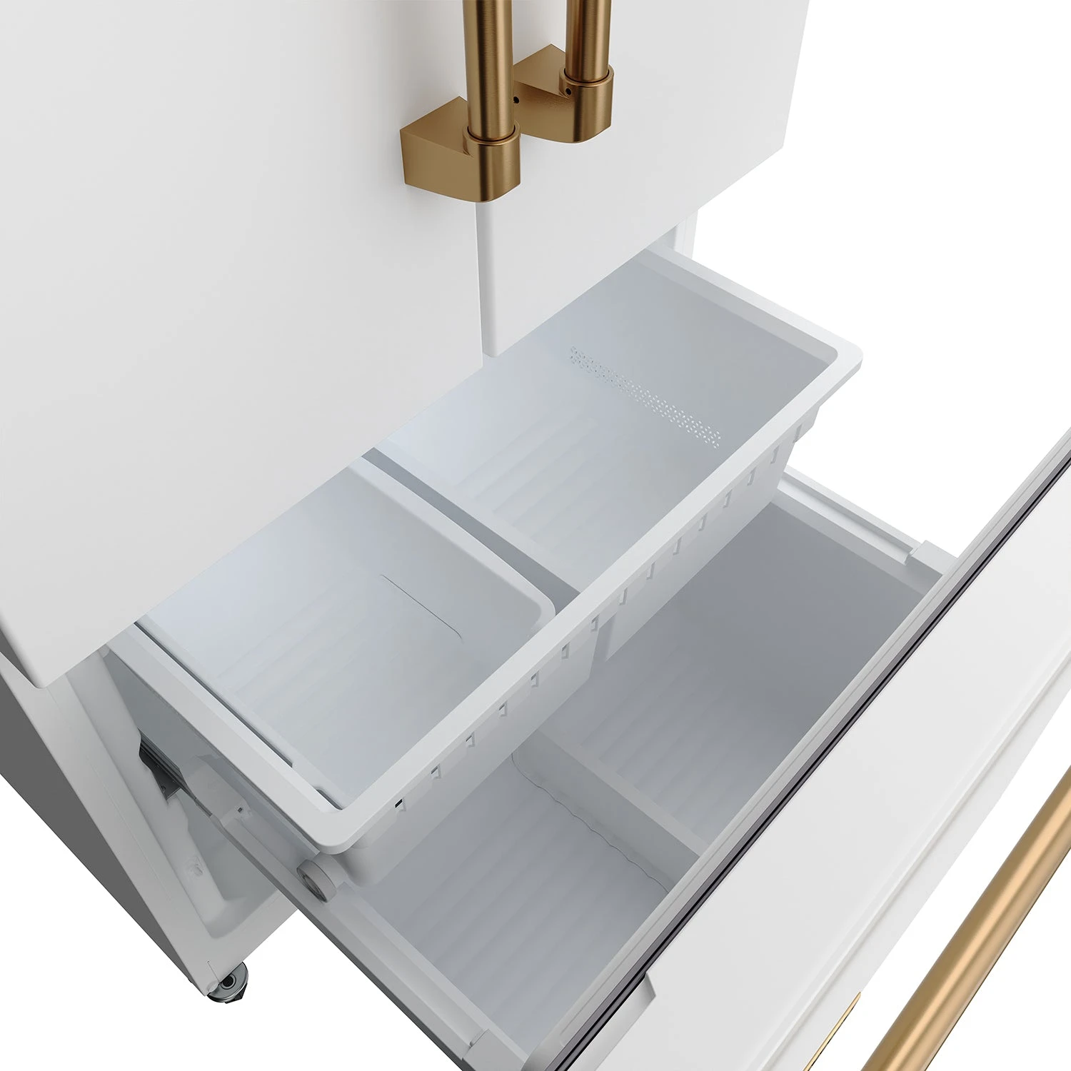 30 Inch French Door Counter Depth Refrigerator With Ice Maker White/bronze Gordon Ramsay Series RF3017FFDWBRZ