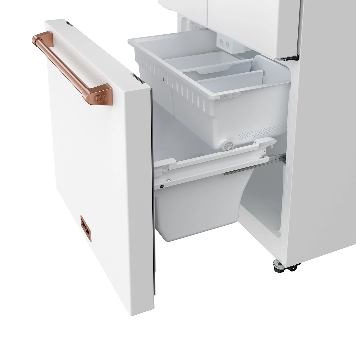 30 Inch French Door Counter Depth Refrigerator With Ice Maker White/rose Gold Gordon Ramsay Series RF3017FFDWRSG