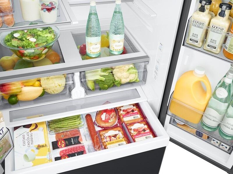 32 cu. ft. Mega Capacity 3-Door French Door Refrigerator with Dual Auto Ice Maker in Matte Black Steel RF32CG5100MT