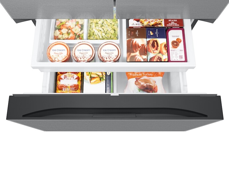 31 Cu Ft Mega Capacity 3 Door French Door Refrigerator With External Water And Ice Dispenser In Stainless RF32CG5B10SRAA