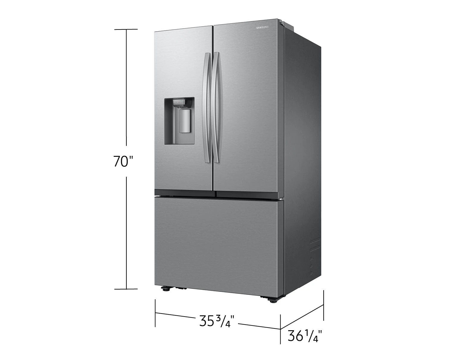 Bespoke AI 3-Door French Door Mega Capacity | External Water & Ice Dispenser 31 cu. ft. RF32CG5B30SRAA