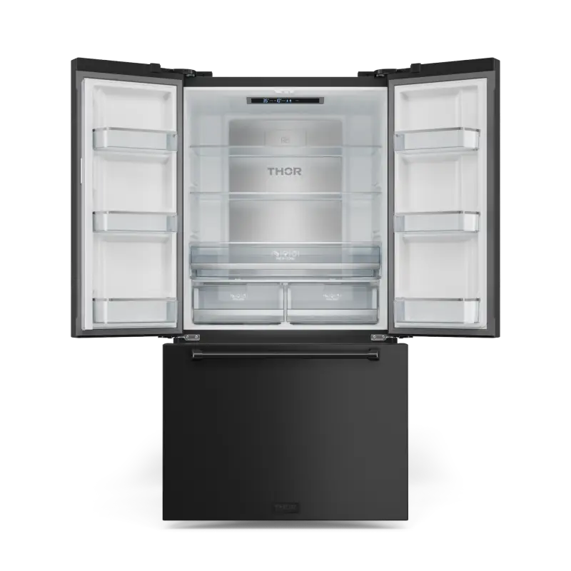 36 Inch 20.3 Cu Ft French Door Counter Depth Refrigerator With Ice Maker In Black Gordon Ramsay Series RF3621CTD00