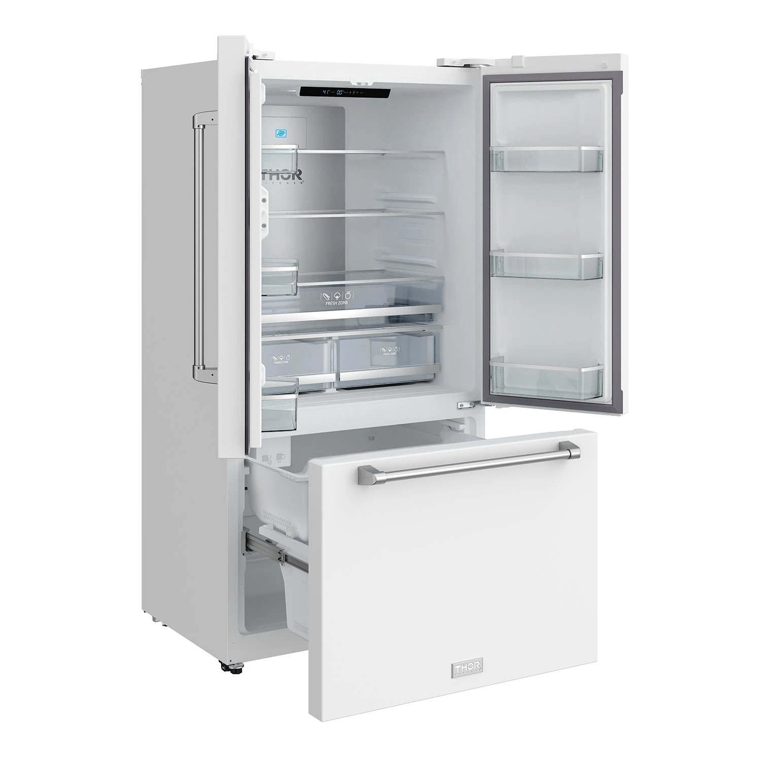 36 Inch Collection French Door Counter Depth Refrigerator With Ice Maker White Gordon Ramsay Series RF3621CTDW