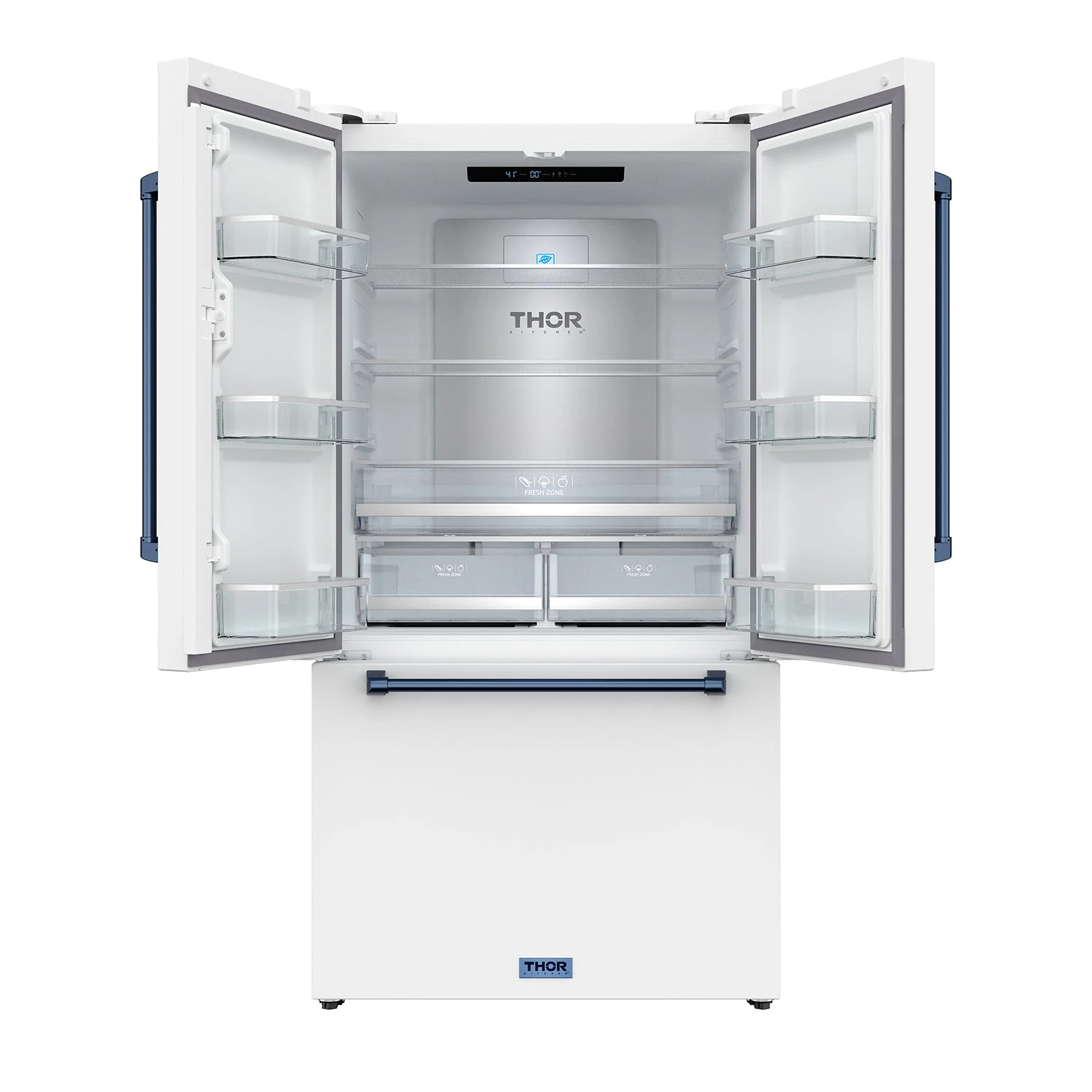 36 Inch French Door Counter Depth Refrigerator With Ice Maker White/blue Gordon Ramsay Series RF3621CTDWBLU