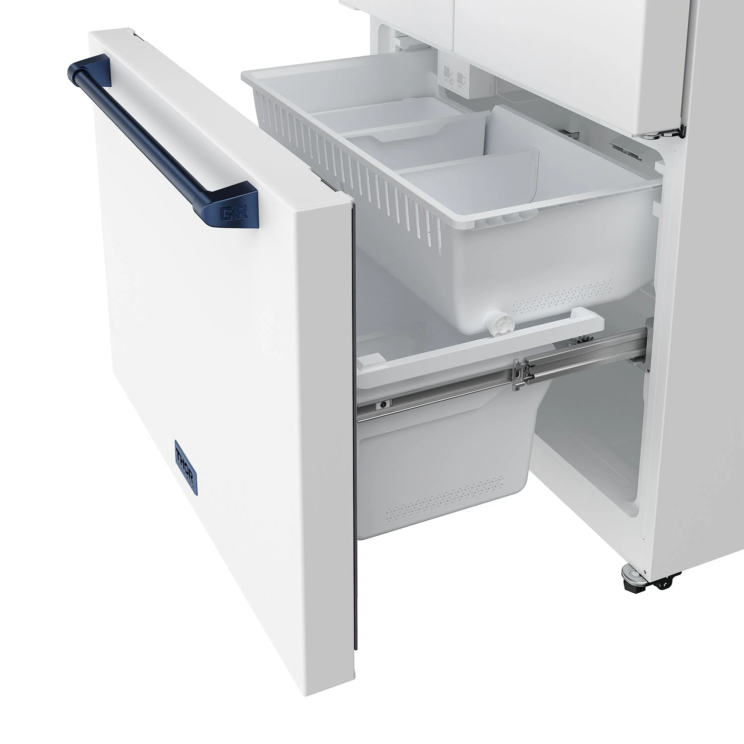 36 Inch French Door Counter Depth Refrigerator With Ice Maker White/blue Gordon Ramsay Series RF3621CTDWBLU