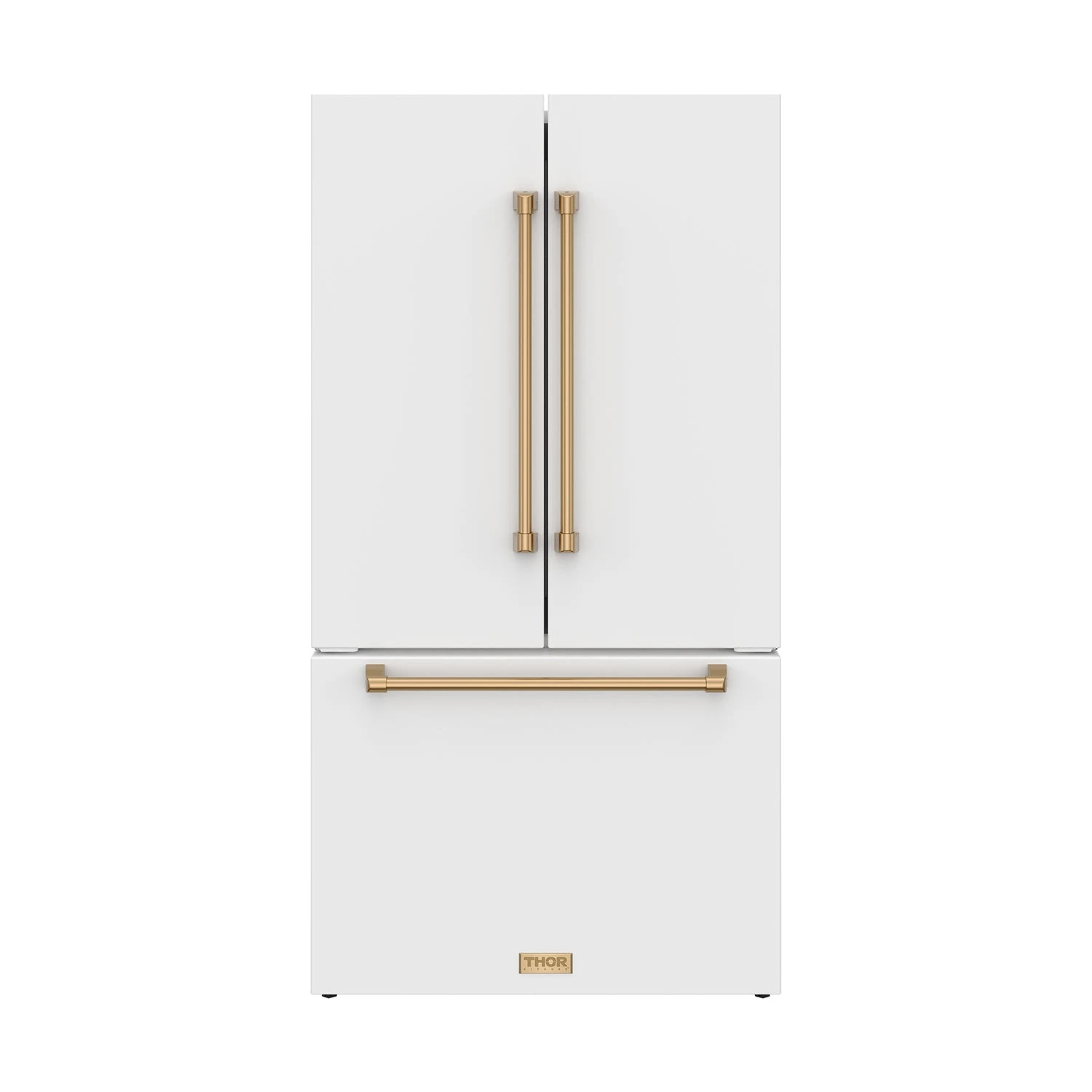 36 Inch French Door Counter Depth Refrigerator With Ice Maker White/bronze Gordon Ramsay Series RF3621CTDWBRZ