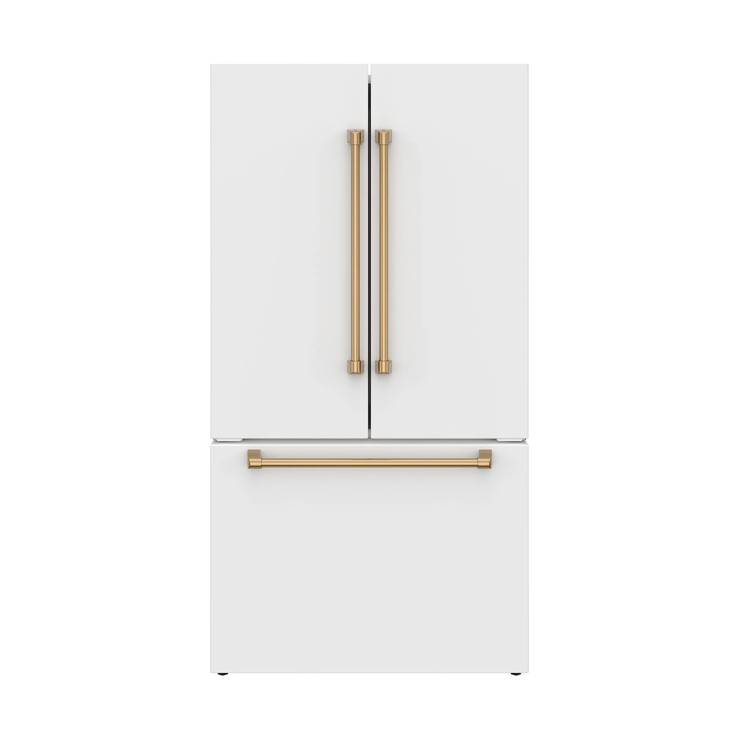 36 Inch French Door Counter Depth Refrigerator With Ice Maker White/bronze Gordon Ramsay Series RF3621CTDWBRZ