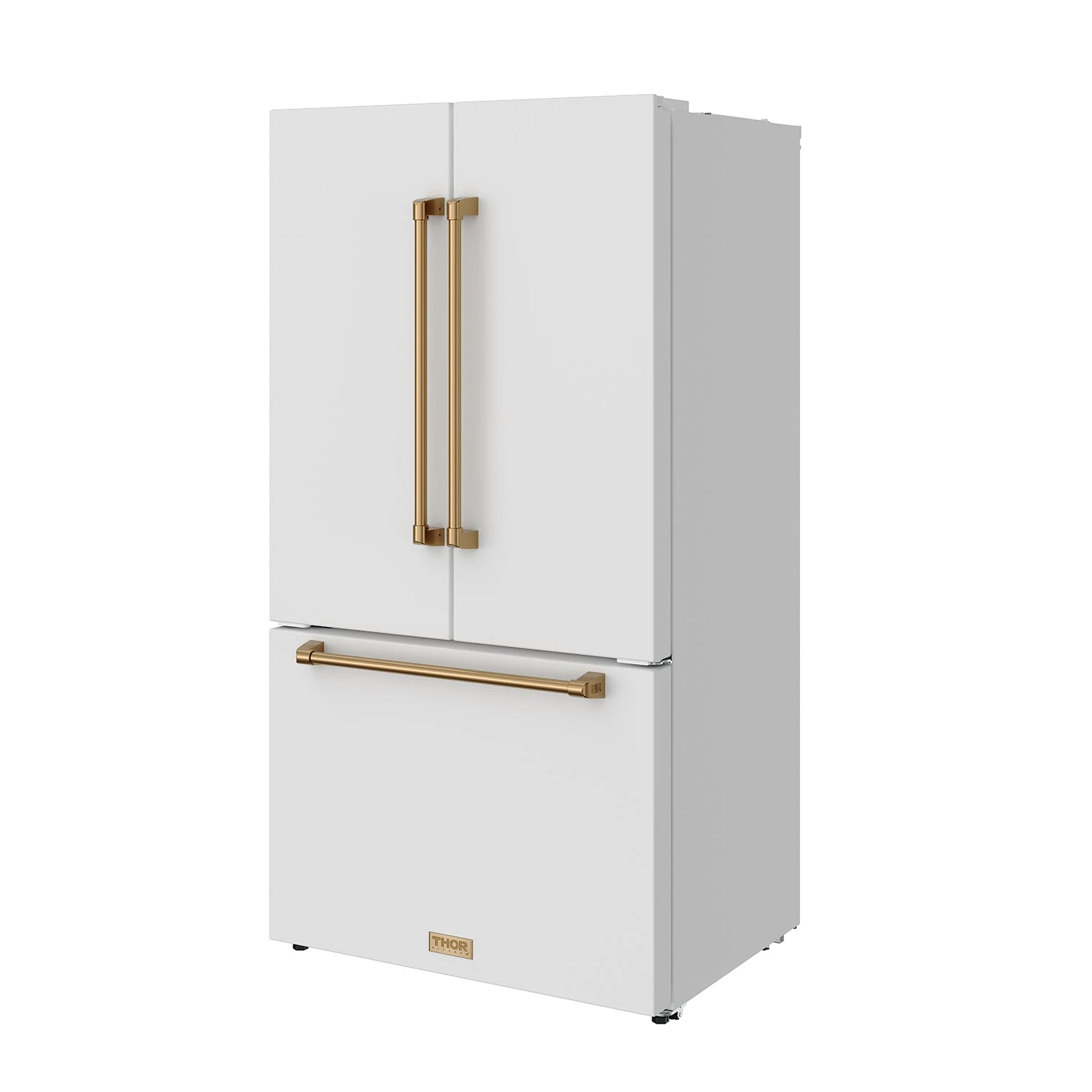 36 Inch French Door Counter Depth Refrigerator With Ice Maker White/bronze Gordon Ramsay Series RF3621CTDWBRZ