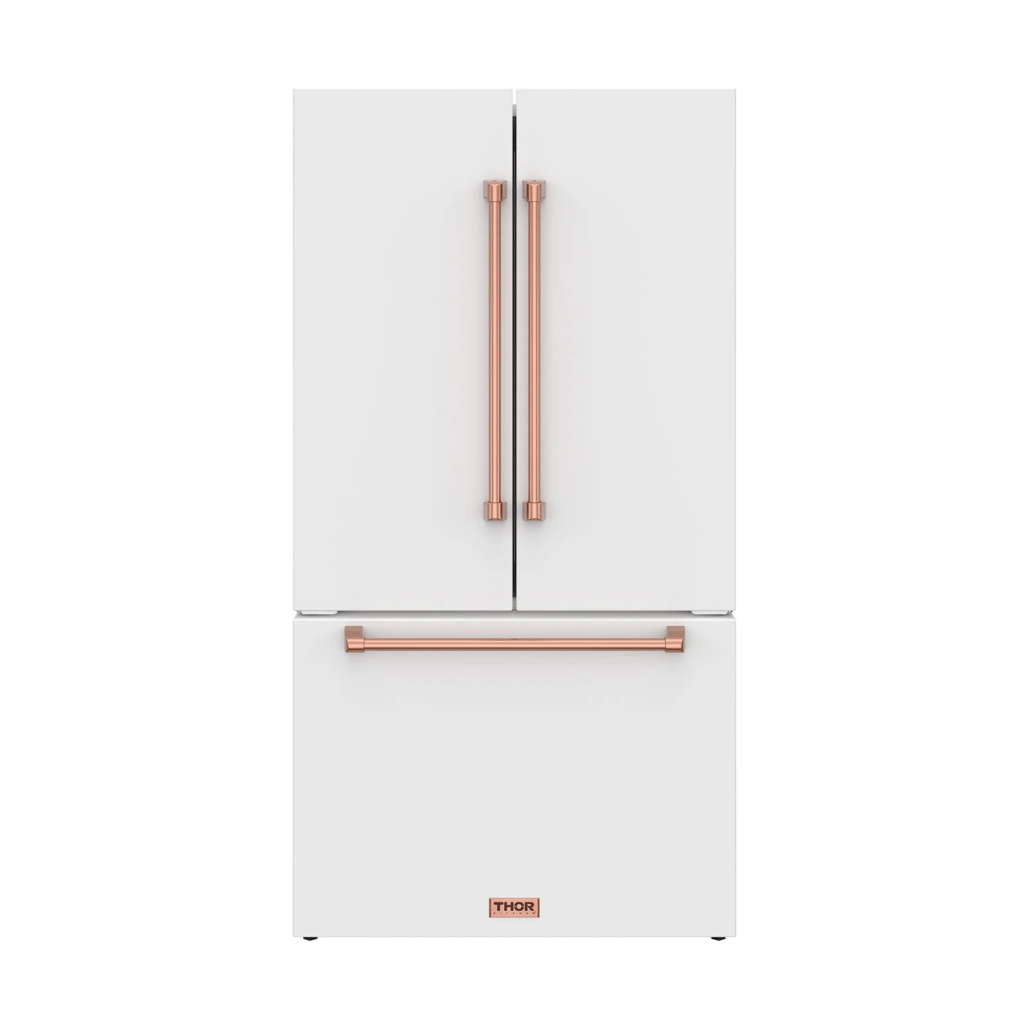 36 Inch French Door Counter Depth Refrigerator With Ice Maker White/rose Gold Gordon Ramsay Series RF3621CTDWRSG