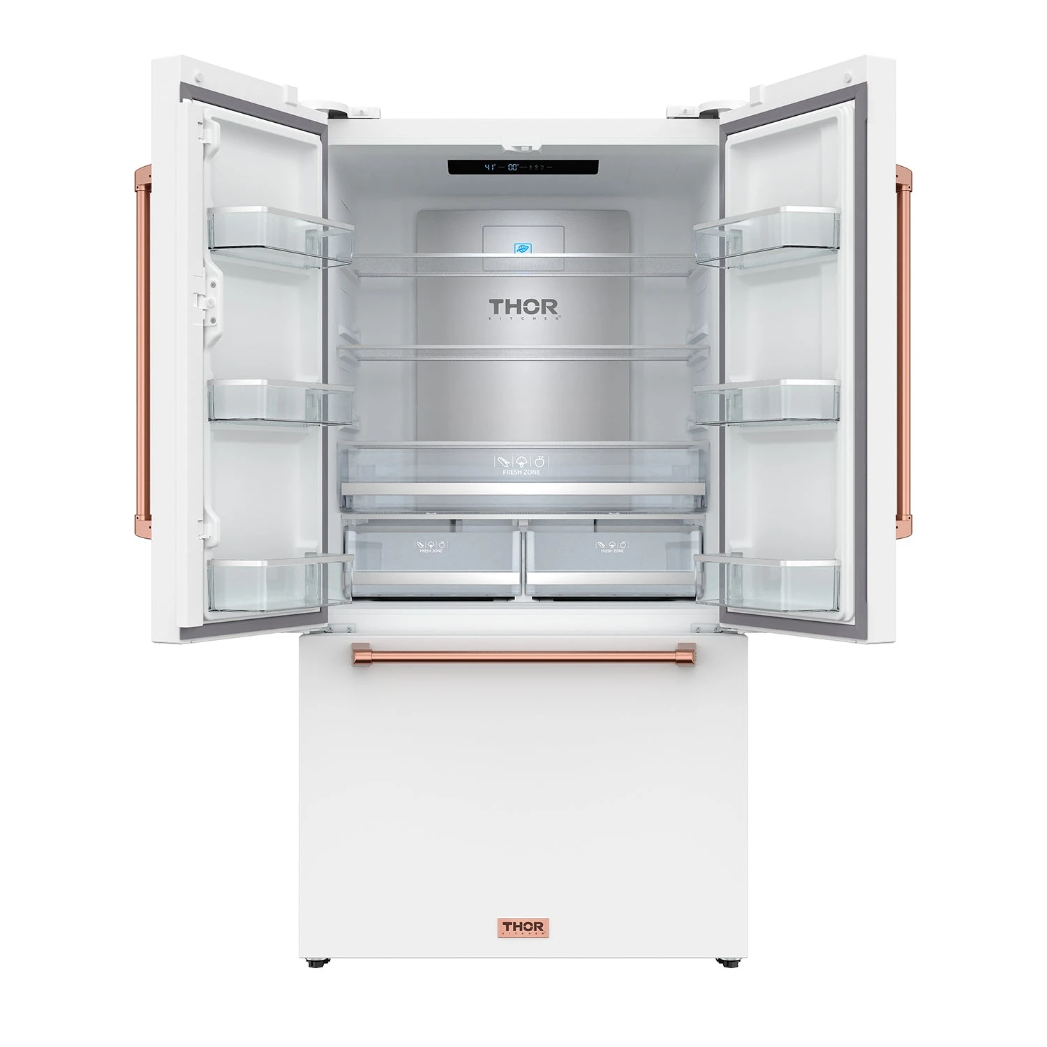 36 Inch French Door Counter Depth Refrigerator With Ice Maker White/rose Gold Gordon Ramsay Series RF3621CTDWRSG