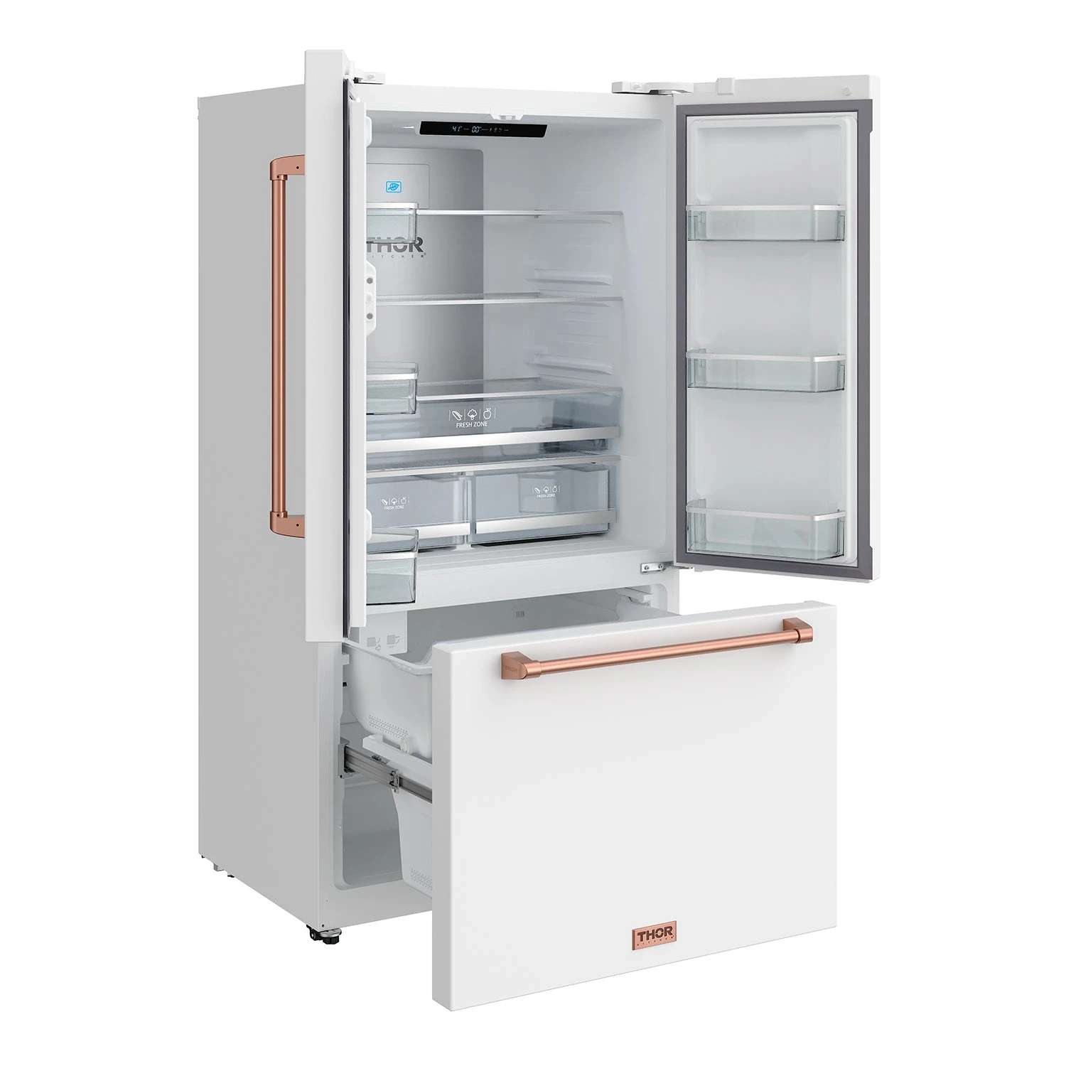 36 Inch French Door Counter Depth Refrigerator With Ice Maker White/rose Gold Gordon Ramsay Series RF3621CTDWRSG