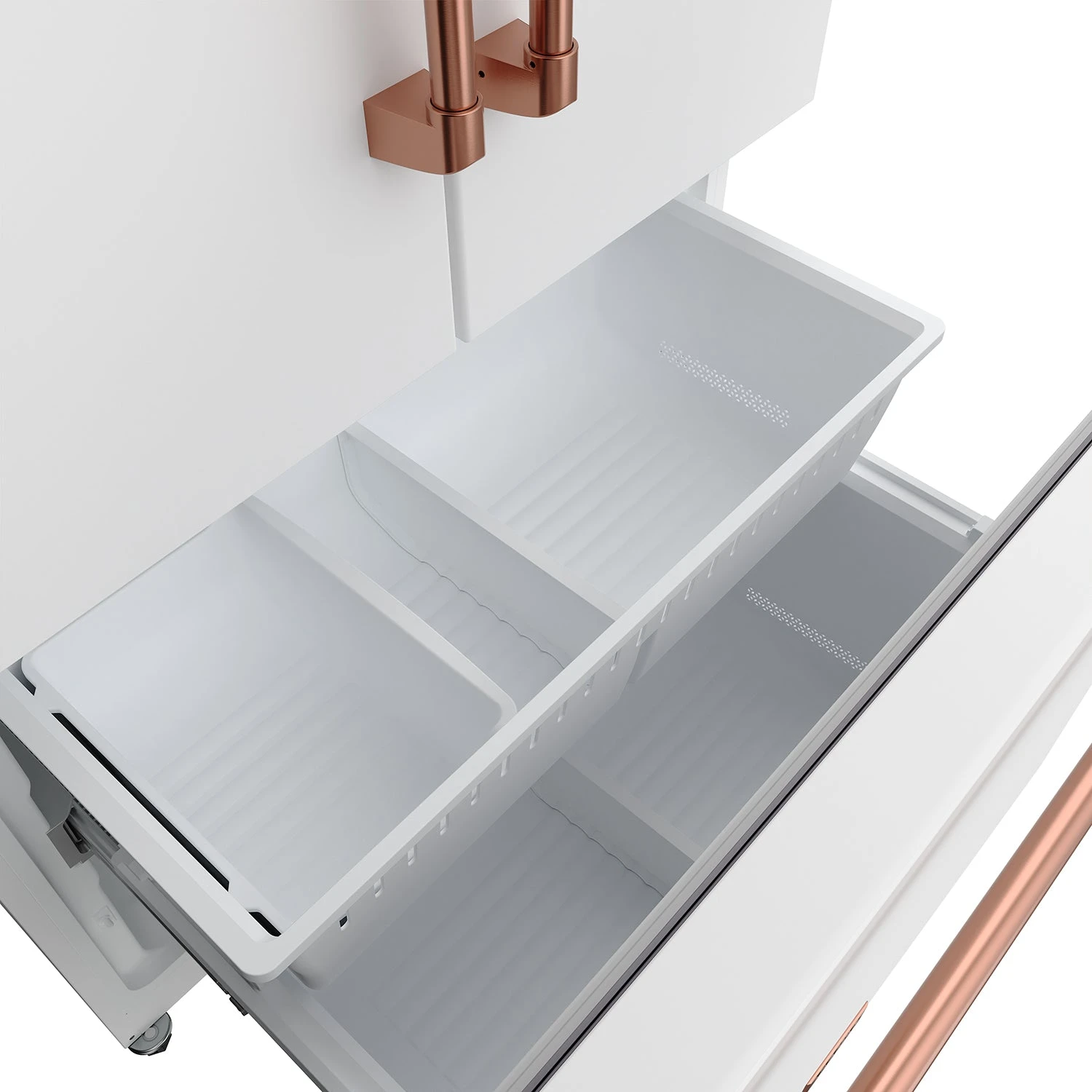 36 Inch French Door Counter Depth Refrigerator With Ice Maker White/rose Gold Gordon Ramsay Series RF3621CTDWRSG