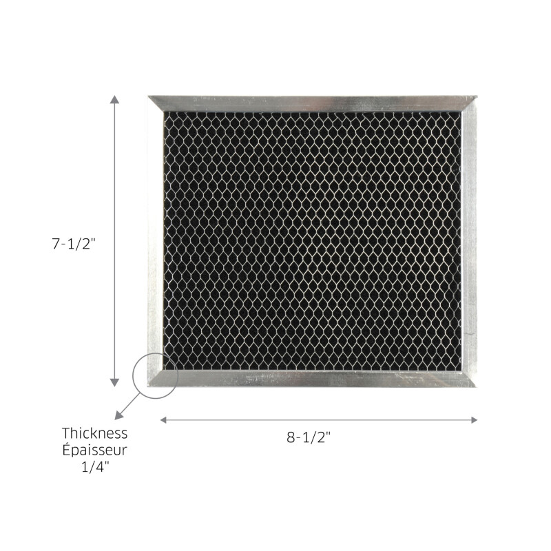 Broan-NuTone Genuine Replacement Charcoal Filter for Range Hoods, 7-1/2" x 8-1/2", Fits Select Models RF49C