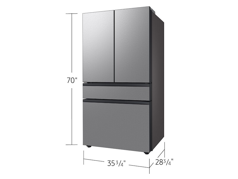 Bespoke 23 cu. ft. Counter Depth 4-Door French Door Refrigerator with Inner Beverage Center & FlexZone™ Drawer in Stainless Steel view 3