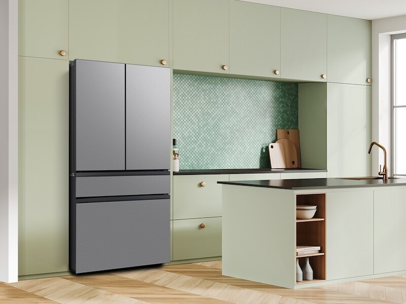 Bespoke 23 cu. ft. Counter Depth 4-Door French Door Refrigerator with Inner Beverage Center & FlexZone™ Drawer in Stainless Steel view 6