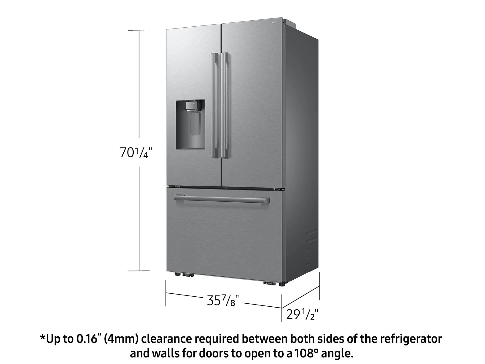 Bespoke AI 3-Door French Door Zero Clearance Fit | Sphere Ice™ 24 cu.ft. RF70H25GERAA